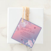 Pastel kersenbloesem sakura bruiloft bedankjes labels (In situ)