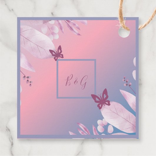 Pastel kersenbloesem sakura bruiloft bedankjes labels (Achterkant)