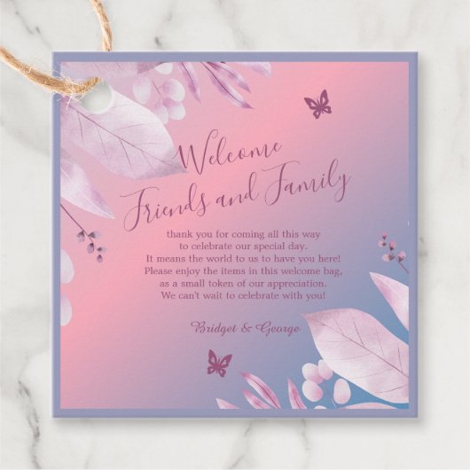 Pastel kersenbloesem sakura bruiloft bedankjes labels (Voorkant)