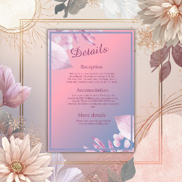 pastel kersenbloesem sakura bruiloft informatiekaartje