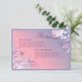 pastel kersenbloesem sakura bruiloft informatiekaartje (Staand voorkant)