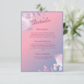 pastel kersenbloesem sakura bruiloft informatiekaartje (Staand voorkant)