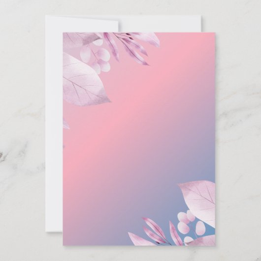 pastel kersenbloesem sakura bruiloft uitnodiging (Achterkant)