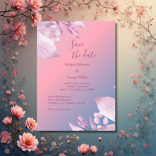pastel kersenbloesem sakura bruiloft veilig de dat kaart