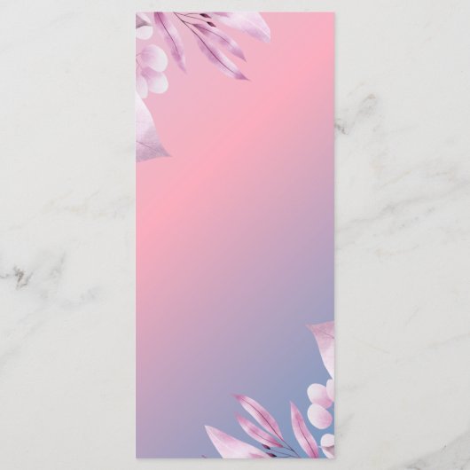 pastel kersenbloesem sakura trouwmenu's menu (Achterkant)