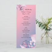 pastel kersenbloesem sakura trouwmenu's menu (Staand voorkant)