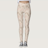 Pastel Kerst Candy Canes Patroon Leggings (Voorkant)