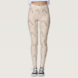 Pastel Kerst Candy Canes Patroon Leggings