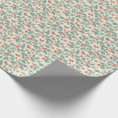Pastel Kerst Holly & Winter Loofpatroon Cadeaupapier (Hoek)