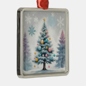 Pastel Kerst met Blauwe Lila Bomen - Ornamenten (Rechts)