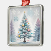 Pastel Kerst met Blauwe Lila Bomen - Ornamenten (Links)