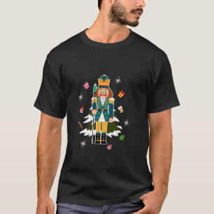 Pastel Kerst Notenkraker in Sneeuw Kerstmis Lang T-shirt