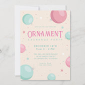 Pastel Kerst Ornament Exchange Vakantie Party Kaart (Voorkant)