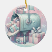 Pastel Kerst Ornament Mailbox en geschenken 7
