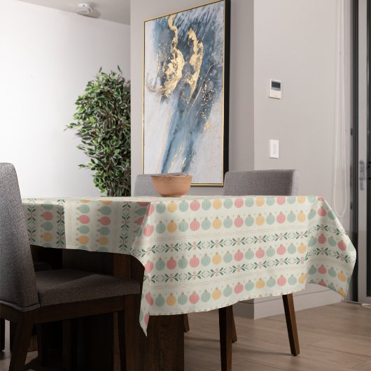 Pastel Kerst Ornamente Tafelkleed