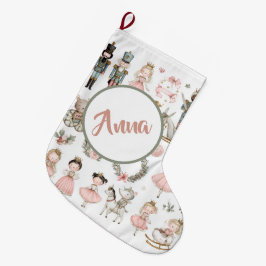Pastel Kerst Patroon Naam Kous Grote Kerstsok