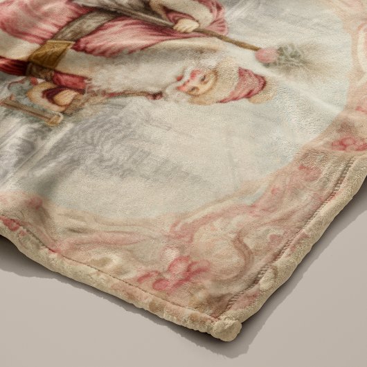 Pastel Kerst Retro Santa Claus Home Decor Fleece Deken