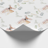 Pastel Kerst Schattige Herten Fawn inpakpapier (Hoek)
