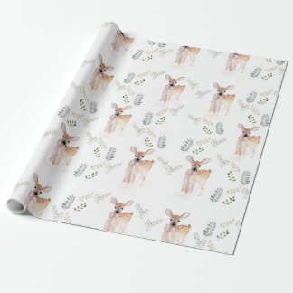 Pastel Kerst Schattige Herten Fawn inpakpapier