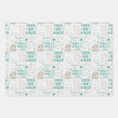  Pastel Kerst Woord Kunst Kerst Inpakpapier Vel (Voorkant 3)