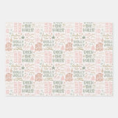  Pastel Kerst Woord Kunst Kerst Inpakpapier Vel (Voorkant)