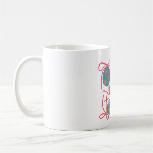 Pastel Kerstbal Mok (Links)