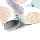 Pastel Kerstballen Cadeaupapier (Rol Hoek)