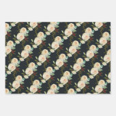 Pastel Kerstbloemen Inpakpapier Vel (Voorkant 3)