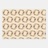 Pastel Kerstbloemen Inpakpapier Vel (Voorkant 2)