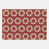 Pastel Kerstbloemen Inpakpapier Vel (Voorkant)