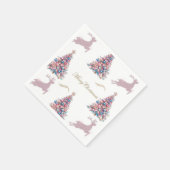 Pastel Kerstbomen en Rendieren Kerstmis Servet (Hoek)