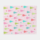 Pastel Kerstbomen Fleece Deken (Voorkant (Horizontaal))