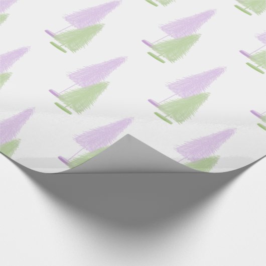 Pastel kerstbomen inpakpapier (Hoek)