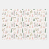  Pastel Kerstbomen Modern Christmas Inpakpapier Vel (Voorkant 3)