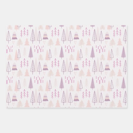  Pastel Kerstbomen Modern Christmas Inpakpapier Vel (Voorkant 2)