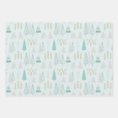  Pastel Kerstbomen Modern Christmas Inpakpapier Vel (Voorkant)
