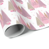 Pastel kerstbomen 'Tis het seizoen Cadeaupapier (Rol Hoek)