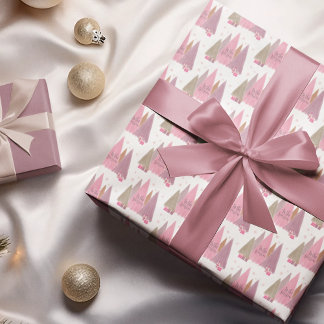 Pastel kerstbomen 'Tis het seizoen Cadeaupapier