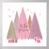 Pastel Kerstbomen 'Tis het Seizoen unframed Poster (Voorkant)