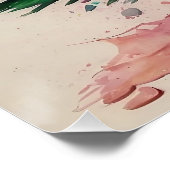 Pastel kerstboom: Abstracte olieverfschilderij Perfect Poster (Hoek)