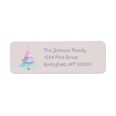 Pastel kerstboom etiket (Voorkant)