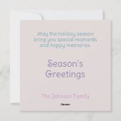 Pastel kerstboom feestdagenkaart (Achterkant)