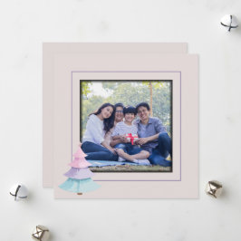 Pastel kerstboom feestdagenkaart