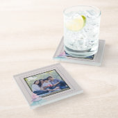 Pastel kerstboom glazen onderzetter (Schuin)