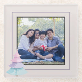 Pastel kerstboom glazen onderzetter