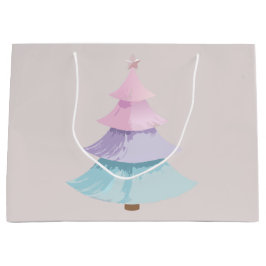 Pastel kerstboom groot cadeauzakje