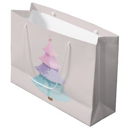 Pastel kerstboom groot cadeauzakje