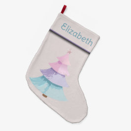 Pastel kerstboom grote kerstsok