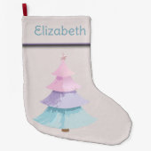 Pastel kerstboom grote kerstsok (Voorkant)