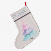 Pastel kerstboom grote kerstsok (Achterkant (Hangend))